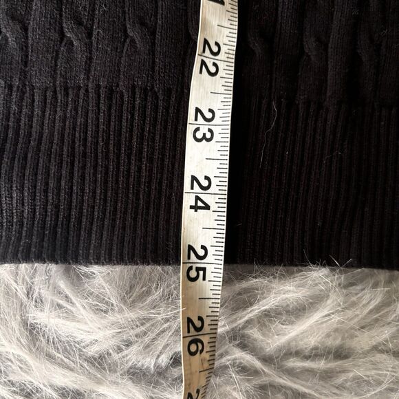 Karen Scott Sweater Sz L Pullover Red Black Stripe Cableknit Winter Fall Festive - Picture 7 of 8